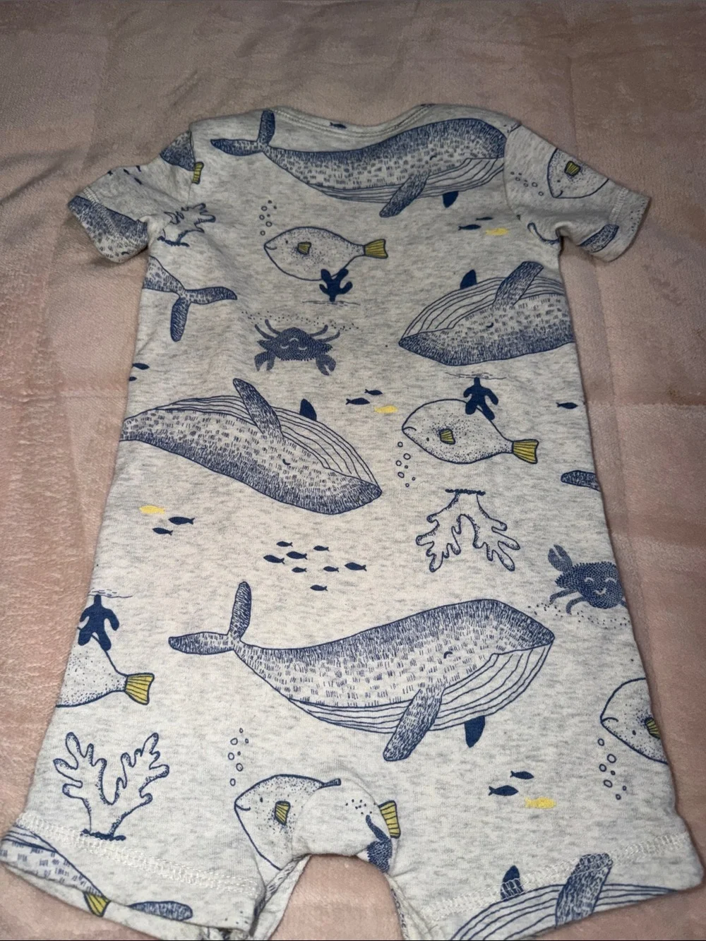 Carter's Blue & Yellow‎ Sea Creature Short-Sleeve One-Piece